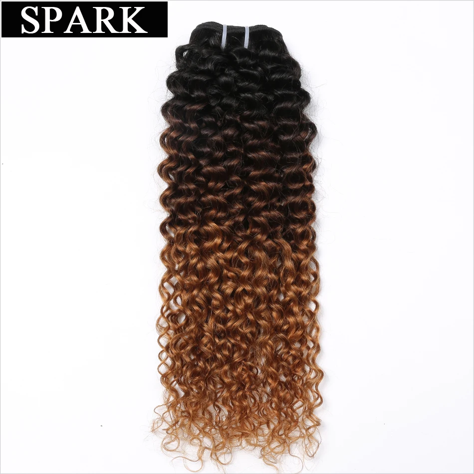 Spark Malaysian Remy Kinky Curly font b Hair b font 3 Tone Ombre 1b 4 30