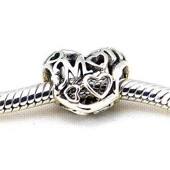 

Guarantee 925 Sterling Silver Openwork Mum Beads Fits Original Pandora Charms Bracelet trinket Jewelry for Women Men DIY Making