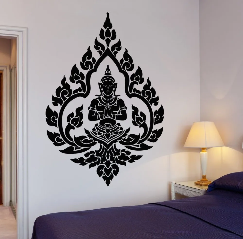 Indian Zen Meditation Vinyl Wall Decals Buddha Buddhism Wall Sticker