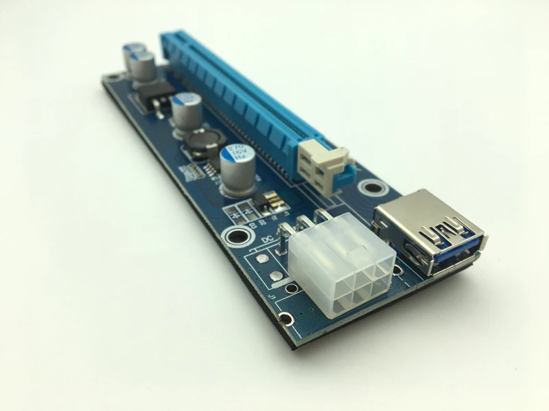 Мини PCI-E для PCI Express удлинитель Riser Card PCIE 1x до 16x слот USB3.0 кабель для передачи данных SATA до 6Pin источник питания для майнинга биткоина