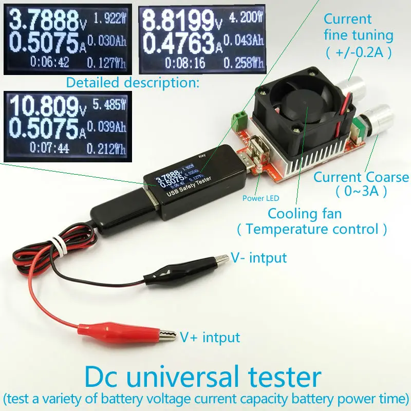 Battery Tester Power meter voltmeter ammeter capacity 18650 Lithium