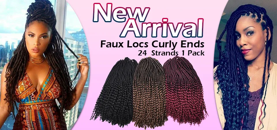 Dread locS наращивание крючком косы 1 упаковка 20 дюймов богиня Faux locS Curly концы мягкие синтетические волнистые локоны плетение волос