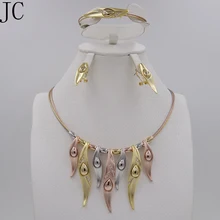 2016 Latest Fashion Dubai 18K High Quality Real Gold Plated Jewelry Set For Women Wholesale Fashion Wedding Accessories Jewelry