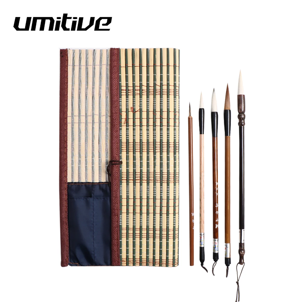 

Umitive 5Pcs/Set Traditional Chinese Calligraphy Brushes Set For Woolen and Wolf's Hair Writing Art Painting Supplies