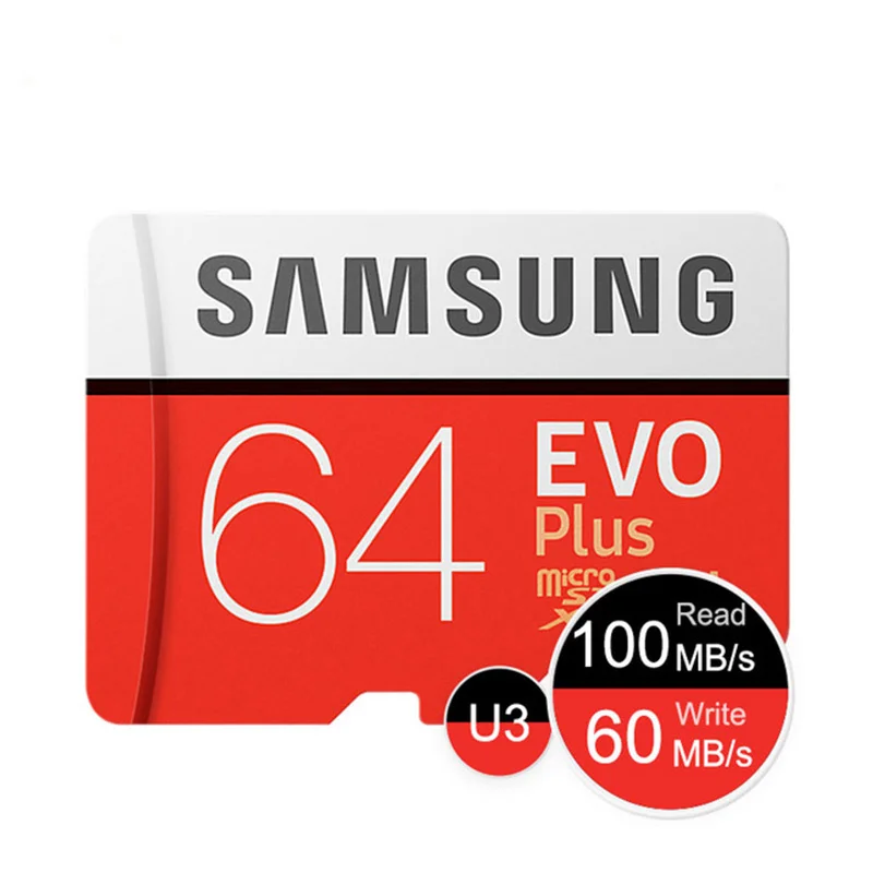 Карта памяти SAMSUNG EVO Plus 32 ГБ/SDHC 64 Гб/128 ГБ/256 ГБ/SDXC Micro SD TF карта