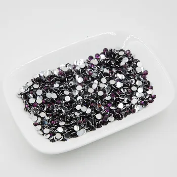 

New 5000pcs/lot 2mm 3mm 4mm 5mm Grape Purple Color 3D Glue On Non-hotfix rhinestone DIY Flatback Acrylic Nail Art Rhinestones