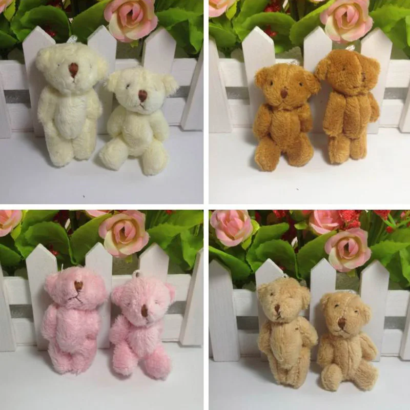 

12pcs x 6cm(2.4") Plush Long Wool Miniature Tiny Small Jointed Bunny Rabbit Bear Dolls House Craft