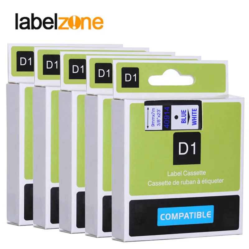 Dymo d1 labels black on white 12mm x 7m