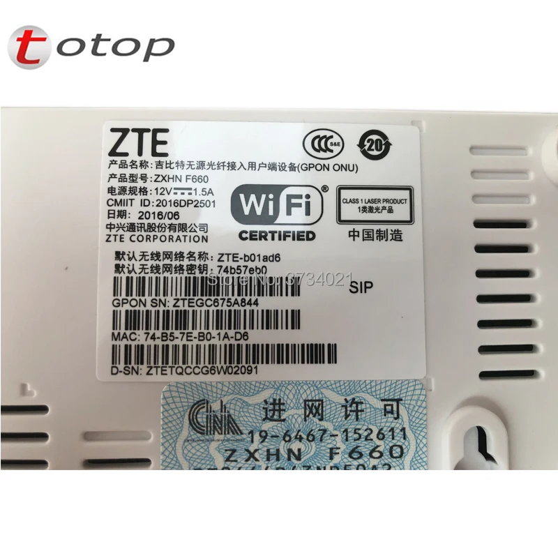 Новая версия 6,0 ZTE zxhn F660 GPON ONU 1GE + 3FE + 1 кастрюли + USB + WI-FI, sc upc 12 V 1.5A ONT оптический сетевой терминал, поддержка SIP