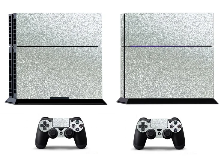 full body PS4 skin Блестящие серебряные с сияющими блестками Защитная Наклейка для sony PS4 Игровые приставки 4 и 2 контроллера Стикеры s - Цвет: full body PS4 skin
