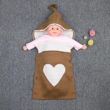 Warm Knit Baby Sleeping Bags Crocheted Newborn Boys Girls Sleep Sacks Winter Infant Stroller Envelopes 0-12M Warm Knit Baby Sleeping Bags Crocheted Newborn Boys Girls Sleep Sacks Winter Infant Stroller Envelopes 0-12M