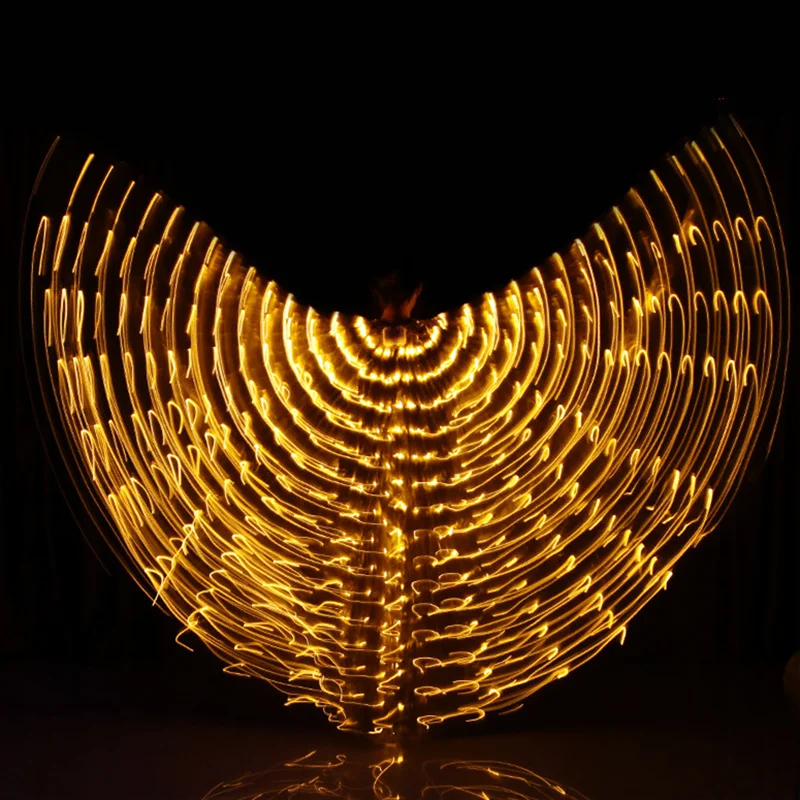 

Stage Performance Prop Women Dance Accessories Girls DJ LED Wings Light Up 360 Degrees 300pcs Lamps Gold Isis Wings