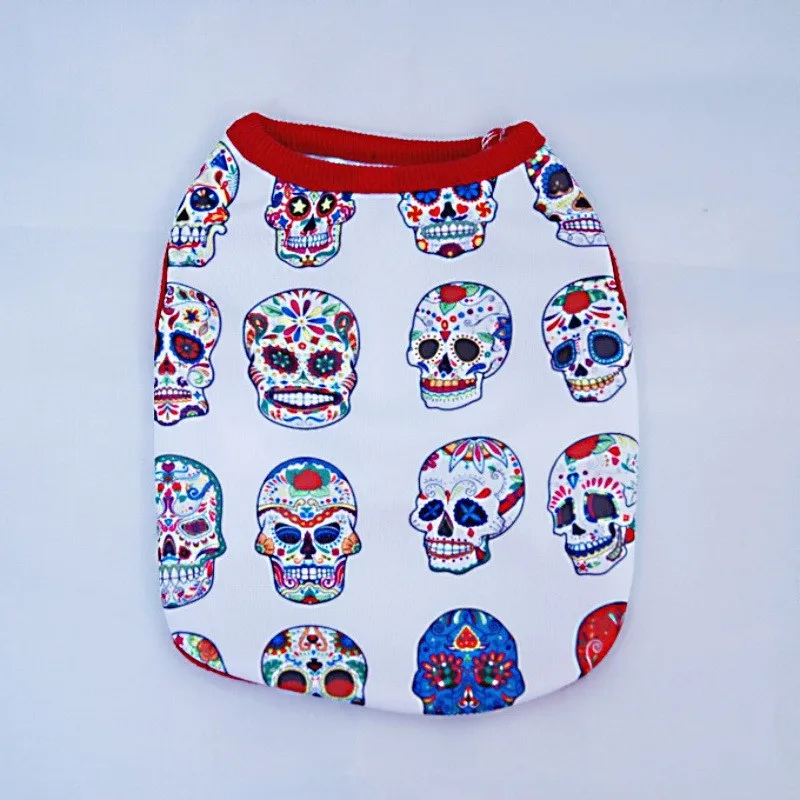 Одежда для маленьких собак с рисунком черепа и крыльями; летняя футболка для питомцев; одежда для щенков, чихуахуа; костюм; Ropa Para Perros