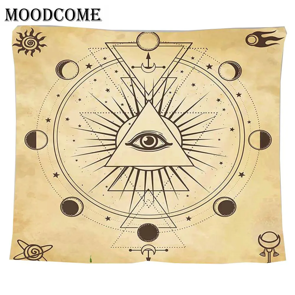 

Trangle Evil Eye Wall Tapestry Bohemia Carpet Wall Blanket Hamsa Hand Wall Cloth Home Decor Wall Curtain