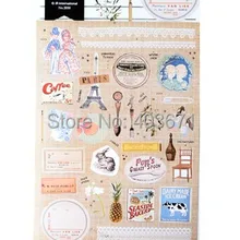 1 шт./компл. сладкий париж жизнь дизайн бумажная наклейка для скрапбукинга украшения этикетки оптом