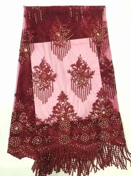 

Nice looking French net lace fabric for party dress,SZH113-4 good quality African lace with stones free shipping by DHL!