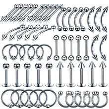 5 шт./лот стальные перегородки кольцо ухо пирсинг носа кольца губы бровей Пирсинг для уха кольцо в плену бисера Кольцо тела ювелирные изделия-Пирсинг Лот