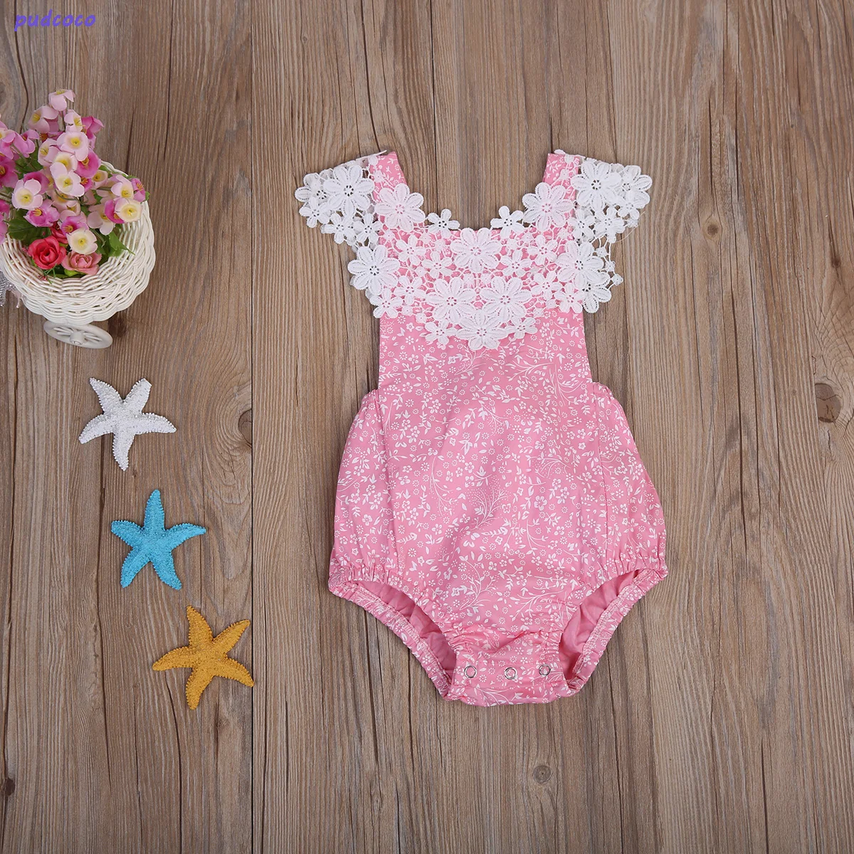 Super Cute Pink Newborn Baby Girl Clothing Summer Sleeveless Baby