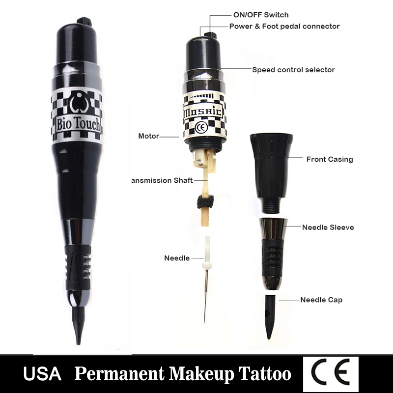 США Biotouch станок для мозаичной татуировки Высокое качество Перманентный макияж машина татуировки бровей губ подводка для глаз татуировки иглы