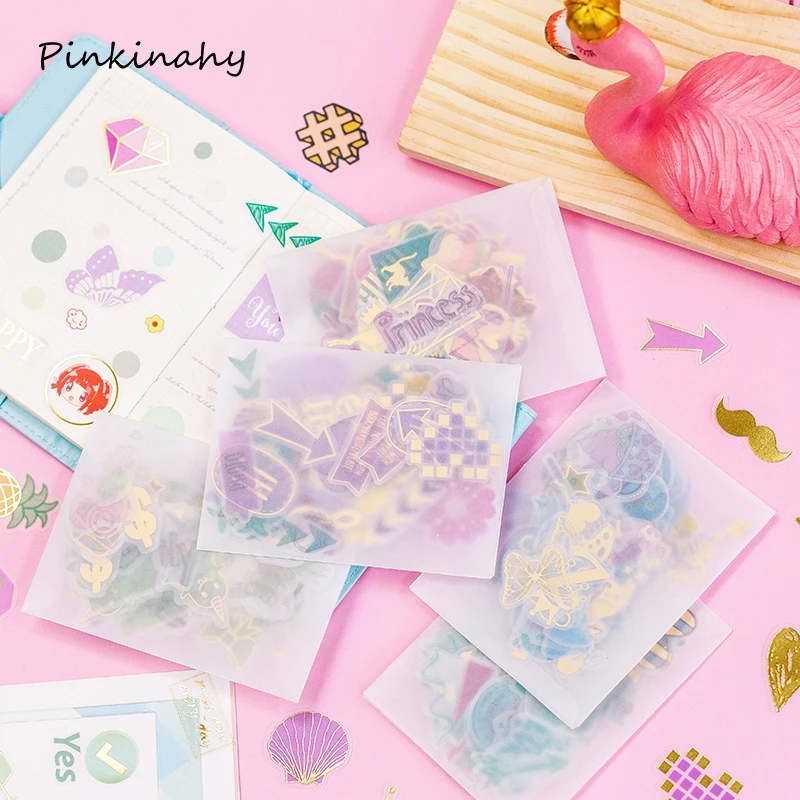 

INS Style Girl Bullet Journal Decorative Stickers Scrapbooking Stick Label Diary Stationery Album Retro Gilding Stickers DT033