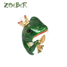 Zoeber Wedding Rings 3D Enamel Glaze Frog Rings for Men Women Fashion Party Gift Unique Design