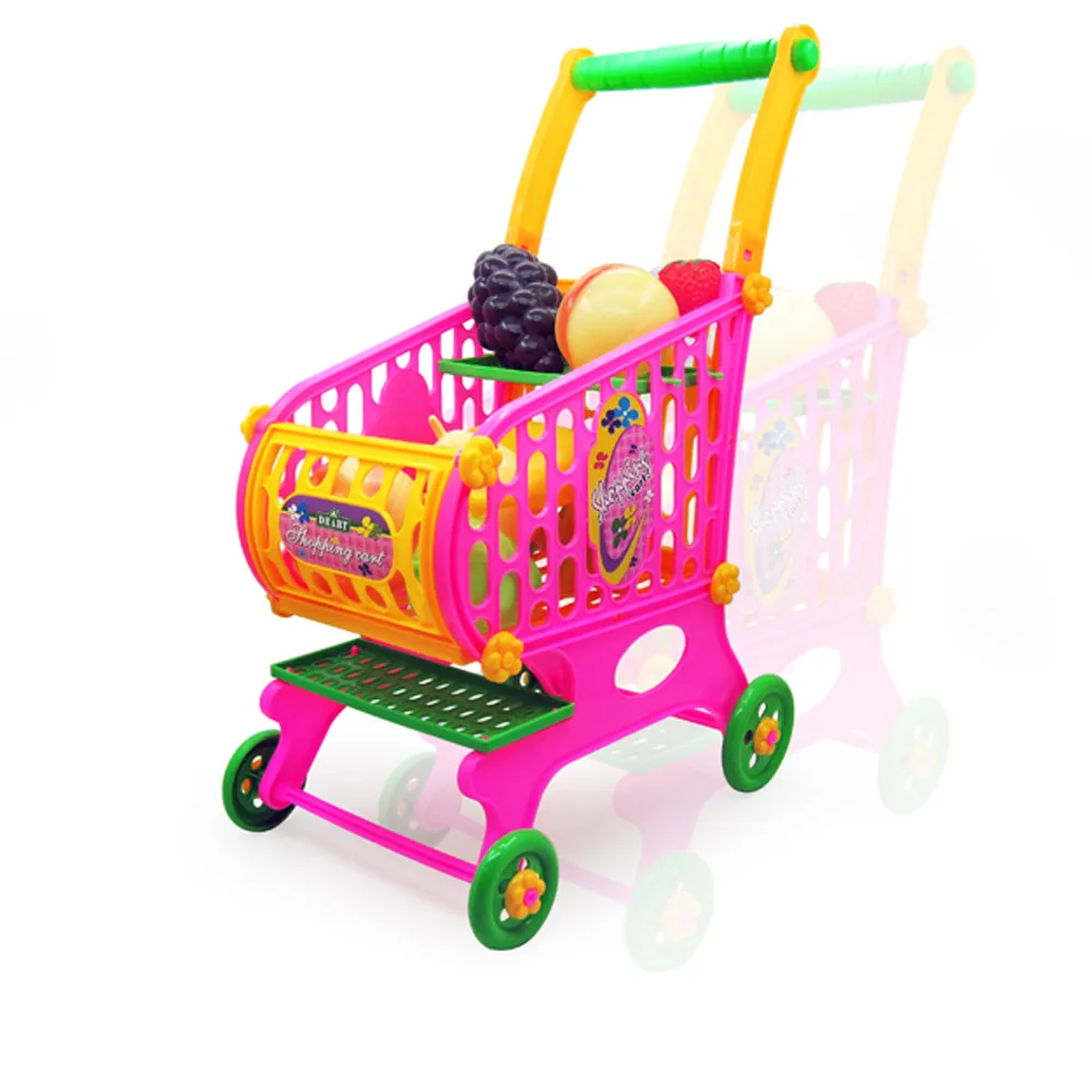 Kids Toys Simulation Shopping Cart Vegetables Fruits Food