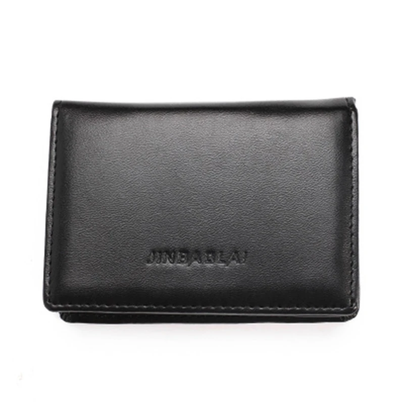 RFID кошелек мужской маленький двойной карман из искусственной кожи Новая мода деньги ID кредитный держатель для карт Карманный держатель для карт s - Цвет: Черный