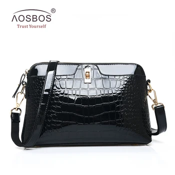 

Women Alligator PU Leather Handbags Solid Zipper Shoulder Bags European and American Style Ladies Black Bag Bolsas Femininas Sac