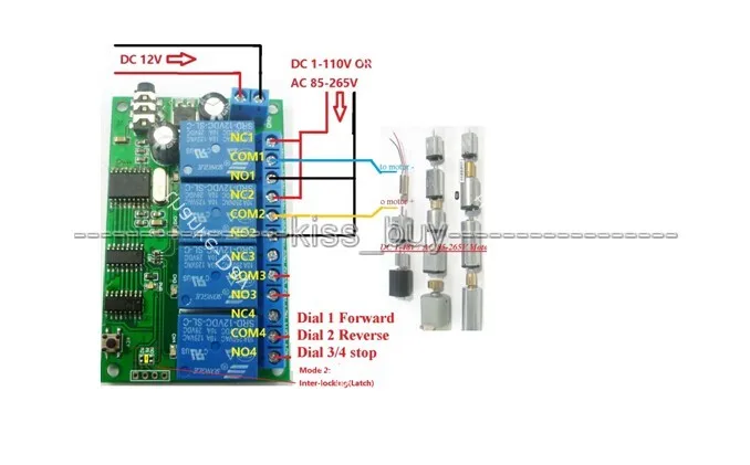 Декодер сигналов DC 12V 4ch MT8870 DTMF голосовой пульт дистанционного управления