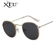 XIU овальные оттенки брендовые дизайнерские солнцезащитные очки для мужчин и женщин Ретро Винтажные Солнцезащитные очки Лидер продаж металлические очки UV400
