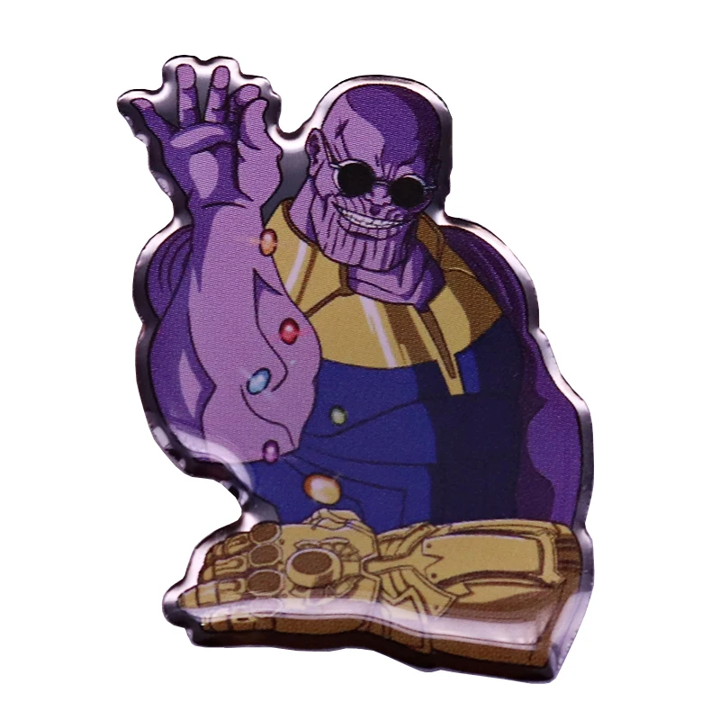 Thanos infinite gauntlet pin Мстители мощные драгоценные камни значок Поклонники Marvel большое дополнение