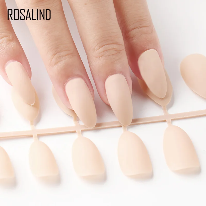 ROSALIND 24pcs Matte Fake Nails Nail Art Manicure Tips For False Nail Art Decoration Forms Extension Manicure Art False Nails