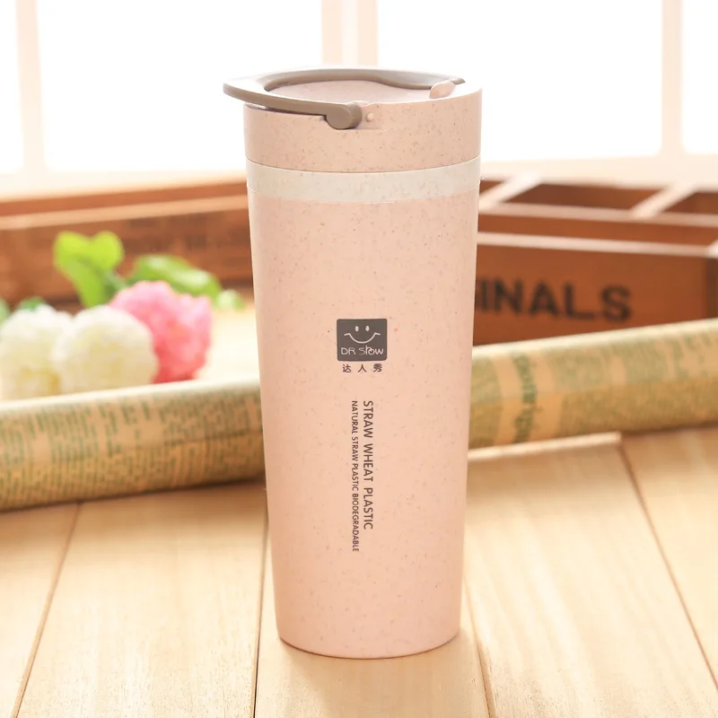 Модное Новое поколение Экологичная пшеничная соломинка материал чашка для воды с отличной функцией сохранения температуры - Цвет: Pink style