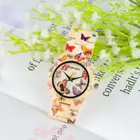 BOBO BIRD Bamboo Watch Women Designer Printing Quartz Movement Bamboo Strap Ladies Wristwatch B-O20