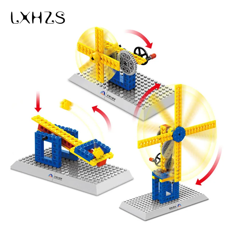 Cool!!! DIY Rotating windmill Physical Mechanical Building Blocks