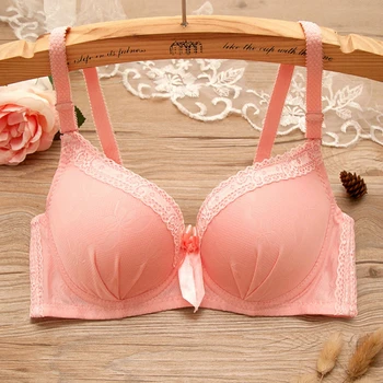 

Yasemeen Cute Lolita Bra Top High Quality Breathable Lace Bow Brassiere for Young Girls Unlined Seamless Bra for Women A B Cups
