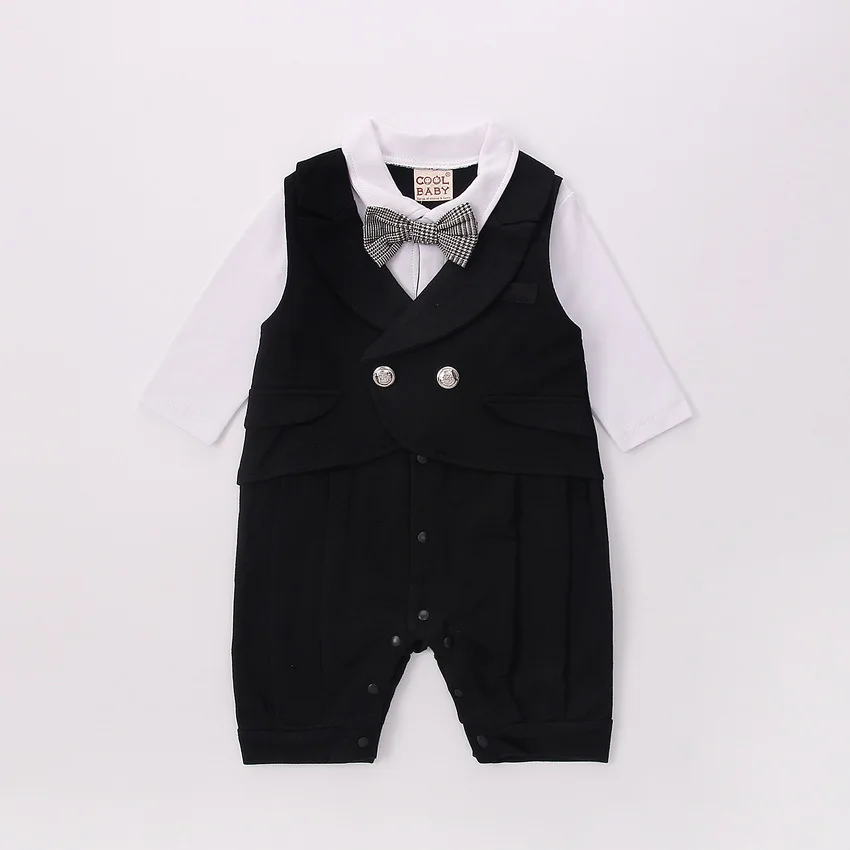 

2017 autumn models leave two baby gentleman long-sleeved harem clothes 1-3 full moon baby clothes male newborn onesies