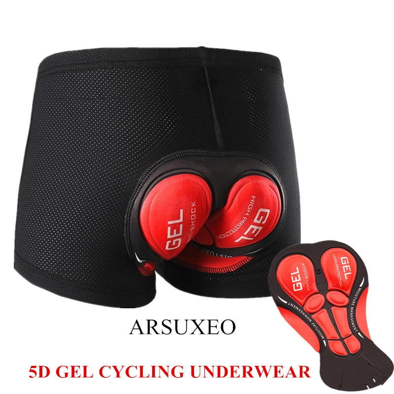 ARSUXEO, нижнее белье для велоспорта, MTB, шорты для горного велосипеда, мужские и wo, для спуска на гору, culotte, 5D, гелевая подкладка, компрессионные велосипедные шорты