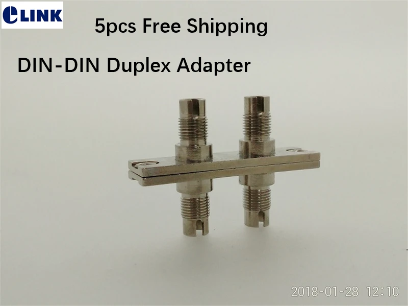 DIN-DIN duplex fiber adaper metal housing silver optical fiber DIN coupler ftth dx connector SM MM free shipping ELINK 5 pcs sc fc duplex hybrid adapter ftth optical fibre connector green blue apc upc sm mm fiber coupler wholesale price elink 5pcs