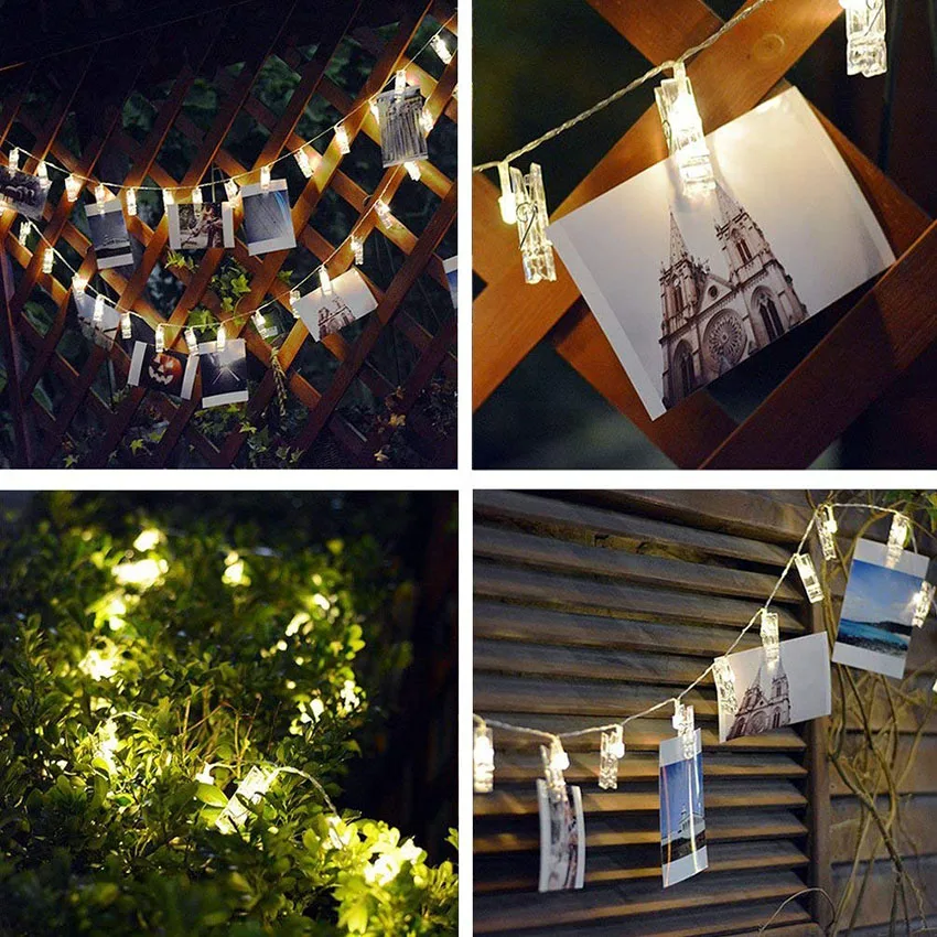 1,5 м 3 м 6 м держатель фото светодиодный строка светильники с питанием от аккумулятора Рождество Новый год вечерние свадебные Рамадан
