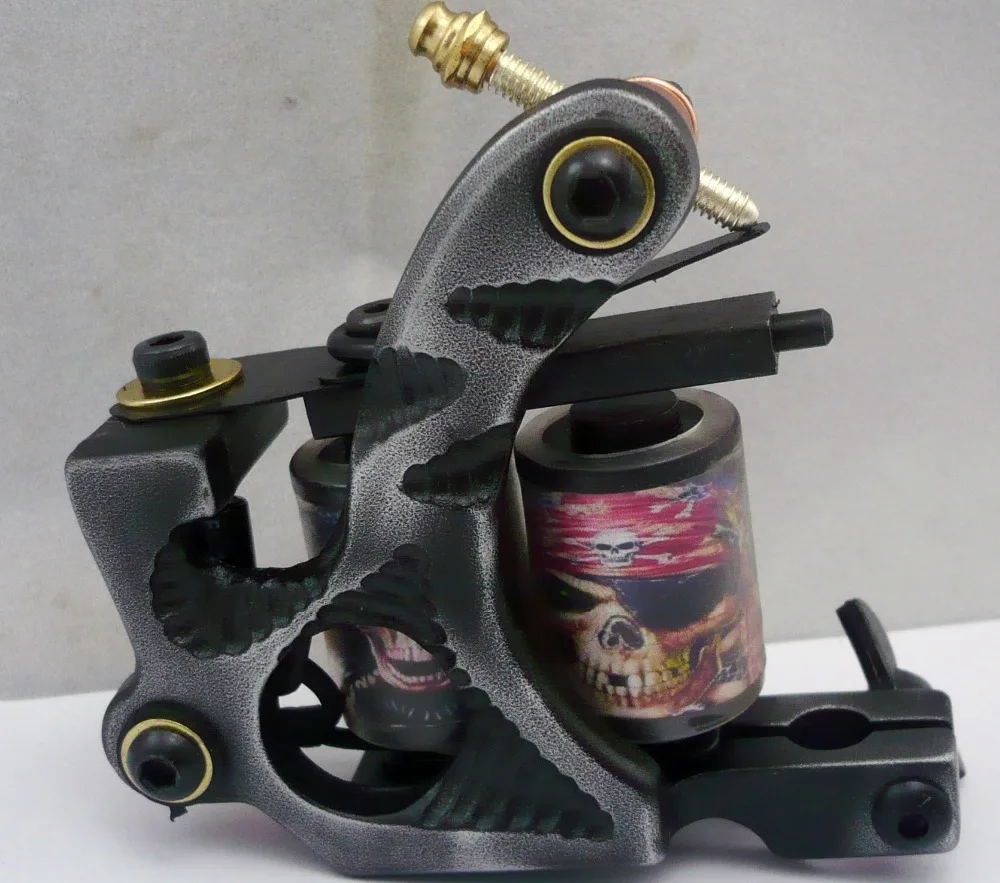 10Pcs/lot Pro Casting Iron Tattoo Machine 10 Wraps coil stainless steel