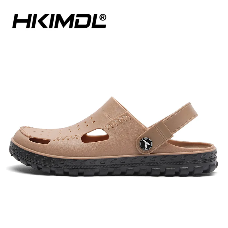 HKIMDL Новая прозрачная Летняя обувь мужские пляжные сандалии тапочки с отверстиями Для мужчин вьетнамки свет Sandalias открытый Летняя обувь - Цвет: kaqi