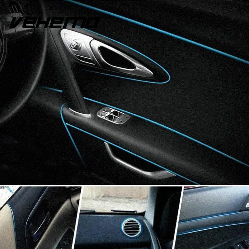 VEHEMO 5 metros parte lateral del coche piezas interiores moldeado decoración tira de PVC cinta decorativa panel de salpicadero