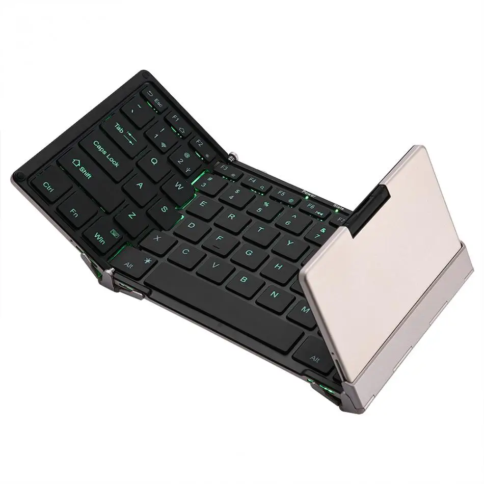 

Wired Wireless Foldable Bluetooth Keyboard Backlit 210mAh Rechargeable For IOS Android Windows
