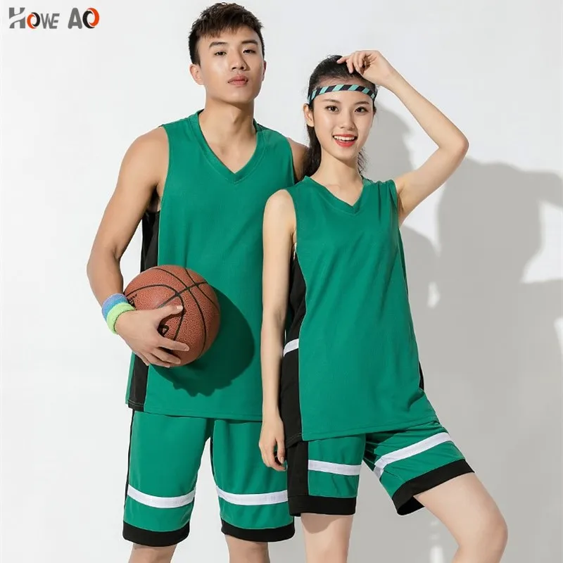 

HOWE AO Youth Adult Basketball Jerseys Set Quick Dry Basketball Uniforms Training Vest Double Pocket Shorts Sportswear DIY