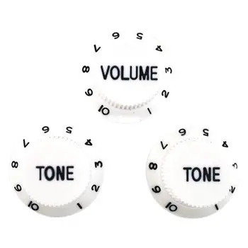 

White Black 1 Volume&2 Tone Guitar Control Knobs For Strat Style Guitar