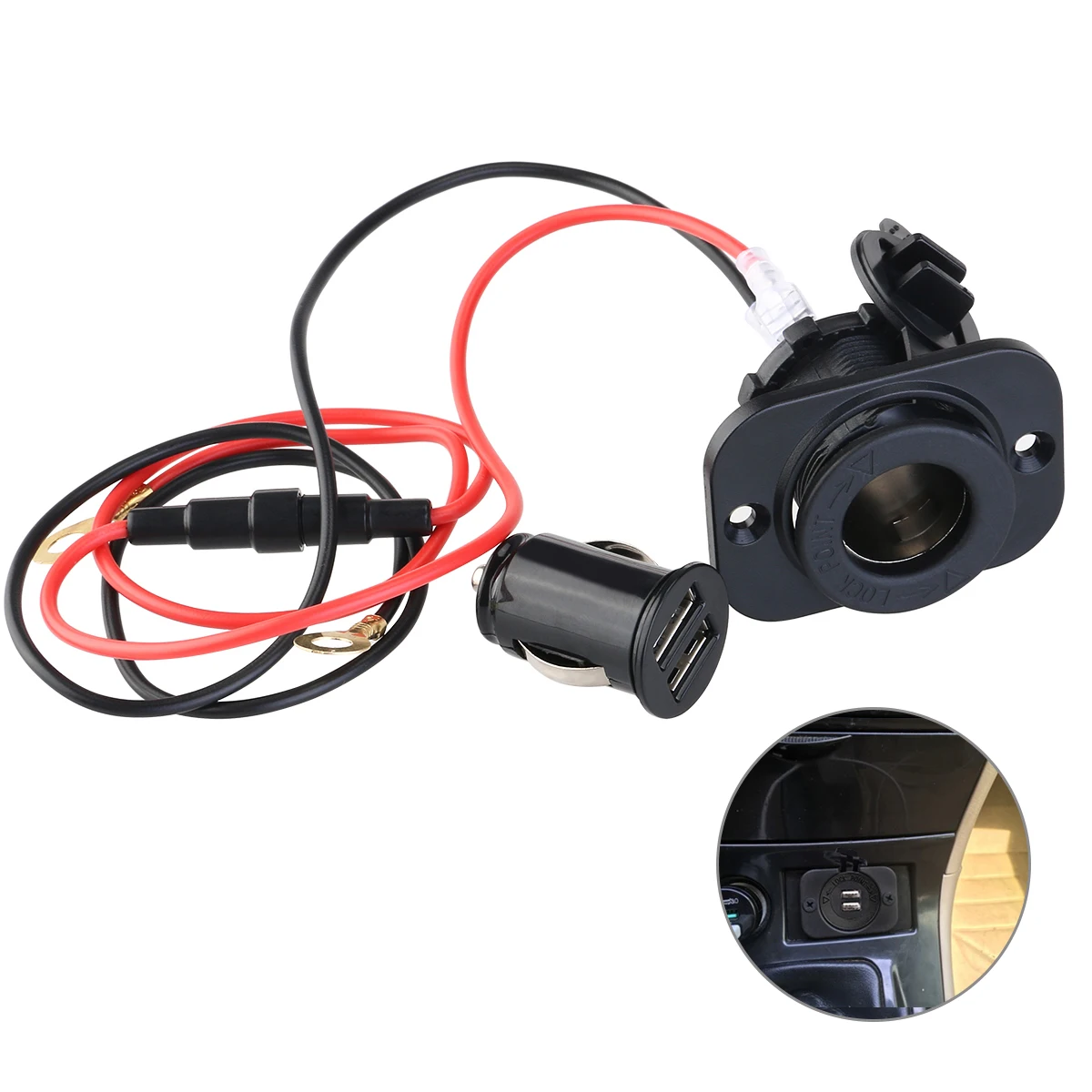 TINKSKY 12V автомобильный мотоцикл двойной USB адаптер Прикуриватель разъем питания