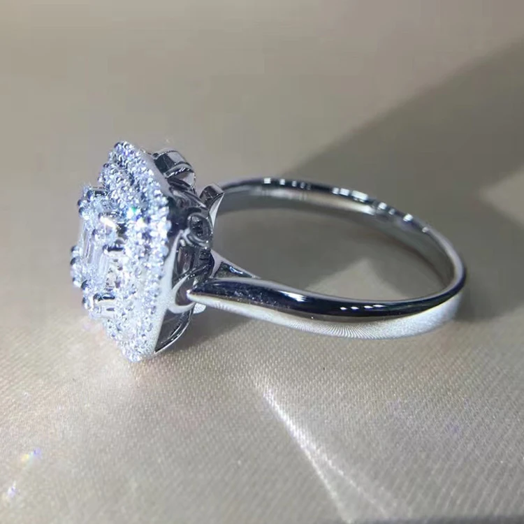 LASAMERO 0.69CT квадратная огранка 11*11 мм сертифицированное кольцо с натуральным бриллиантом 18 К золото настоящий бриллиант обручальное Обручальное Кольцо Драгоценное кольцо