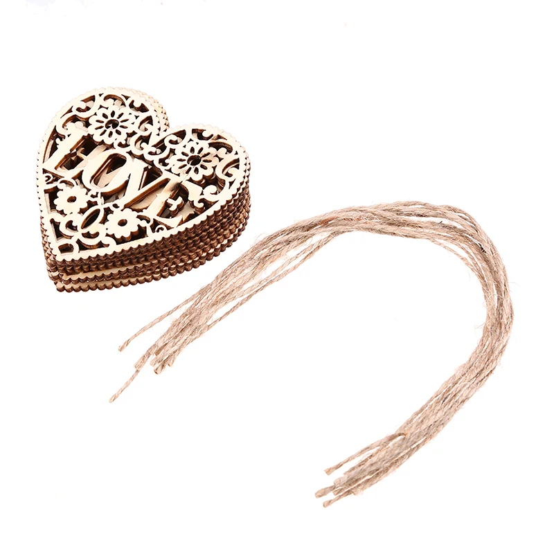 Whism 10pcs Hollow Out Love Hearts Tags Hanging Wooden Wedding Crafts Decoration Couples Gifts For Valentine Party With Wire In Party Diy Decorations From Home Garden On Aliexpress
