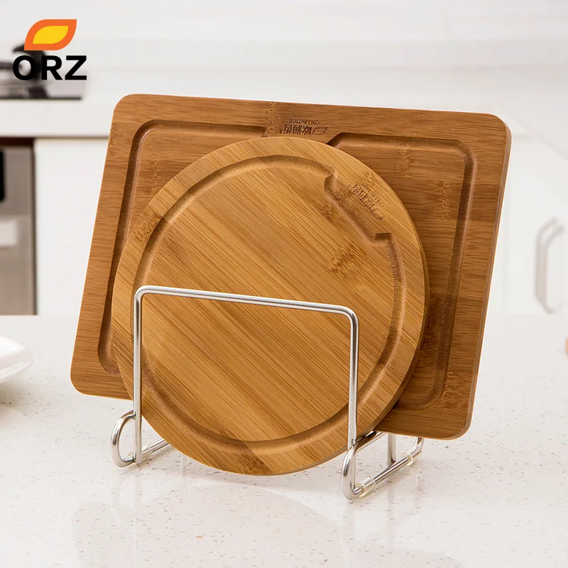 ORZ حامل ألواح التقطيع صخرة لإحماء السكين أدوات المنظم تخزين المطبخ رف رف أطباق من الفولاذ المقاوم للصدأ ألواح تقطيع حامل